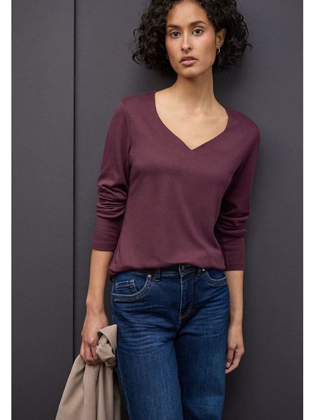 Street One Koszulka w kolorze fioletowym rozmiar: 40. Różowe bluzki Street One, bez wzorów, z bawełny, street, bez kołnierzyka, bez ramiączek. Za 82,83 zł.