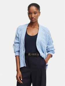 Tommy Hilfiger Kardigan WW0WW50078 Niebieski jasny Relaxed Fit. Niebieskie kardigany TOMMY HILFIGER, z bawełny. Za 554,99 zł.