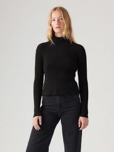 Levi´s Sweter w kolorze czarnym rozmiar: XS. Czarne golfy bez wzorów, z bawełny. Za 90,45 zł.