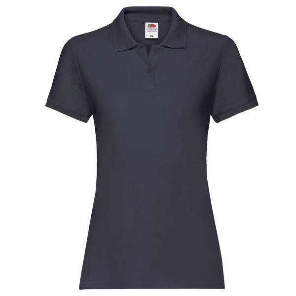 Damska Koszulka Polo Premium. Niebieskie koszulki sportowe FRUIT OF THE LOOM, bez wzorów, bez ramiączek. Za 67,99 zł.