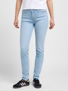 DAMSKIE SPODNIE LEE SCARLETT HIGH STARK BLEACH 112353193. Jeansy Lee, bez wzorów, z jeansu. Za 209,99 zł.