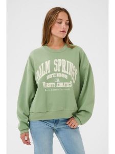 Kaffe Bluza w kolorze zielonym rozmiar: S. Zielone bluzy Kaffe, s, bez wzorów, bez kaptura. Za 152,99 zł.