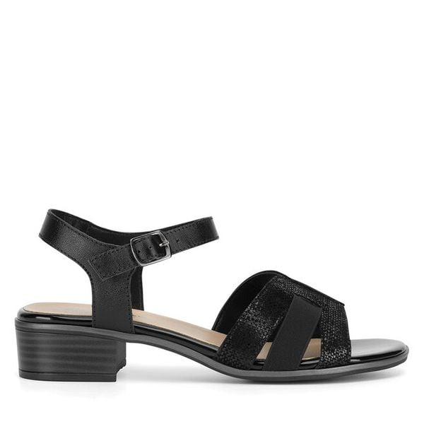 Sandały Go Soft. Czarne sandały Go Soft, bez wzorów, bez obcasa, na płaskiej podeszwie, bez zapięcia. Za 111,99 zł.