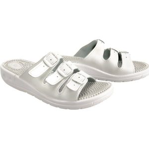 SANITAL FLEX KF-03 biały, klapki, fakirki damskie. Białe klapki Sanital-Flex, bez wzorów, bez obcasa. Za 94,99 zł.
