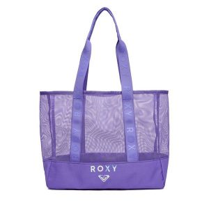 Torebka Roxy. Fioletowe shopper bag Roxy, bez wzorów, bez dodatków. Za 99,99 zł.