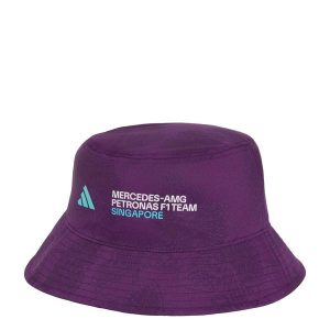 KAPELUSZ TYPU BUCKET MERCEDES-AMG PETRONAS FORMULA 1 TEAM VANDA BLOOM. Fioletowe kapelusze ADIDAS, bez wzorów, z materiału, sportowe. Za 149,00 zł.