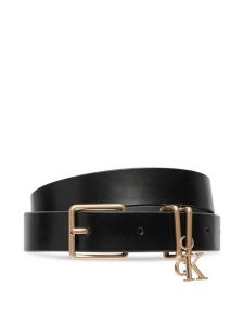 Calvin Klein Pasek Logo Charm Belt LV04F7086G Czarny. Czarne paski Calvin Klein, bez wzorów, ze skóry. Za 249,99 zł.