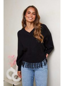 Soft Cashmere Sweter w kolorze czarnym rozmiar: 38/40. Czarne swetry oversize Soft Cashmere, bez wzorów, ze splotem, bez ramiączek. Za 109,78 zł.