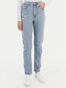 Calvin Klein Jeans Jeansy LV047E618G Niebieski Mom Fit. Niebieskie jeansy Calvin Klein Jeans, bez wzorów, z bawełny. Za 409,99 zł.