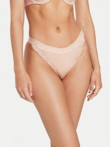 Guess Figi brazylijskie Jane O4YE00 PZ01C Beżowy. Brązowe figi Guess, z aplikacjami, z syntetyku. Za 69,99 zł.