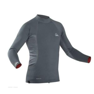 Koszulka neoprenowa z długim rękawem Unisex Palm Neoflex lekka 0,5 mm. Szare koszule nocne PALM, bez wzorów, z neoprenu, bez ramiączek. Za 729,00 zł.