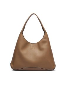 Tommy Hilfiger Torebka Th Everyday Hobo AW0AW19187 Beżowy. Brązowe torebki klasyczne TOMMY HILFIGER, bez wzorów, ze skóry, bez dodatków. Za 569,99 zł.