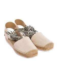 Michael Kors Skórzane espadryle w kolorze kremowym rozmiar: 38,5. Brązowe espadryle Michael Kors, bez wzorów, z materiału, bez obcasa. Za 316,24 zł.