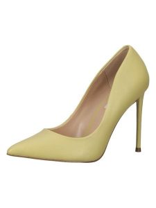 Steve Madden Skórzane czółenka w kolorze żółtym rozmiar: 40. Żółte czółenka Steve Madden, bez wzorów, bez obcasa, na szpilce, bez zapięcia. Za 166,88 zł.