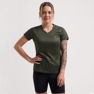 Koszulka Rogelli Promo. Zielone koszulki sportowe Rogelli, bez wzorów, bez ramiączek. Za 66,30 zł.