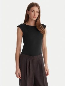 Marella Body Vigile 2615941021 Czarny Slim Fit. Czarne body i gorsety Marella, bez wzorów, z syntetyku. Za 329,99 zł.