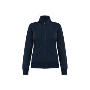 Damska kurtka ze szczotkowanego polaru Kariban. Niebieskie kurtki KARIBAN, bez wzorów, z polaru, bez kaptura. Za 218,00 zł.