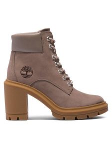 Timberland Trzewiki Allington Heights 6In TB0A5Y6Z9291 Beżowy. Brązowe botki Timberland, bez wzorów, z nubiku, bez obcasa, na słupku, bez zapięcia. Za 479,99 zł.