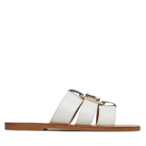 Klapki Liu Jo. Białe klapki Liu Jo, bez wzorów, bez obcasa. Za 369,99 zł.