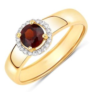 Rafaela Donata Pierścionek Srebro wysokiej próby Żółte złoto Pierścionki 1 ct Damski. Żółte pierścionki Rafaela Donata, z granatem, pozłacane. Za 369,99 zł.