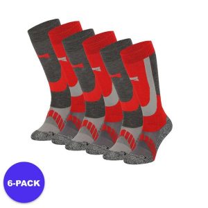 Skarpety narciarskie dla dorosłych unisex 6 par. Czerwone skarpetki XTREME, bez wzorów, z materiału. W wyprzedaży za 293,45 zł.