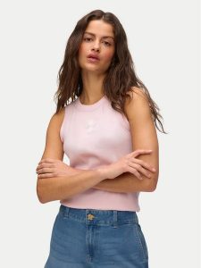 Vero Moda Top Nira 10341982 Różowy jasny Slim Fit. Czerwone topy Vero Moda, xl, bez wzorów, z bawełny, bez kołnierzyka, bez ramiączek. Za 89,99 zł.