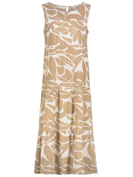 Sublevel Sukienka w kolorze jasnobrązowo-białym rozmiar: L. Białe sukienki Sublevel, na co dzień, l, bez wzorów, z wiskozy, klasyczne, bez kołnierzyka, bez ramiączek, maxi, proste. Za 82,83 zł.