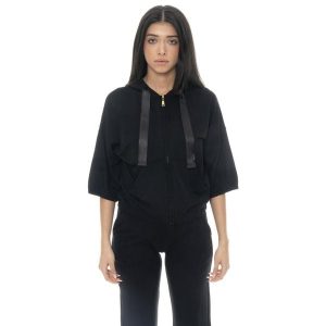 Bluza lekki z kaptur na co dzień na siłownię. Czarne bluzy LEONE 1947 APPAREL, bez wzorów, z bawełny, bez kaptura. W wyprzedaży za 134,57 zł.