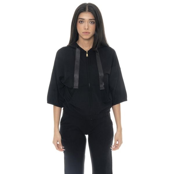 Bluza lekki z kaptur na co dzień na siłownię. Czarne bluzy LEONE 1947 APPAREL, bez wzorów, z bawełny, bez kaptura. W wyprzedaży za 134,57 zł.