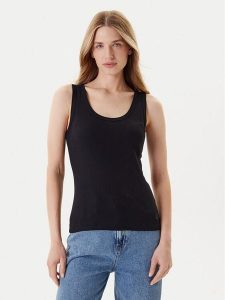 United Colors Of Benetton Top 3GA2DH010 Czarny Slim Fit. Czarne topy United Colors of Benetton, xs, bez wzorów, z bawełny, bez kołnierzyka, bez ramiączek. Za 59,99 zł.