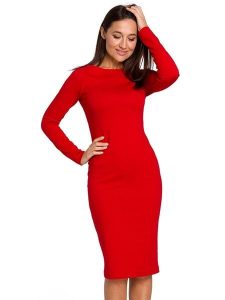 Stylove Sukienka w kolorze czerwonym rozmiar: XXL. Czerwone sukienki Stylove, xxl, bez wzorów, bez kołnierzyka, bez ramiączek, midi. Za 127,99 zł.