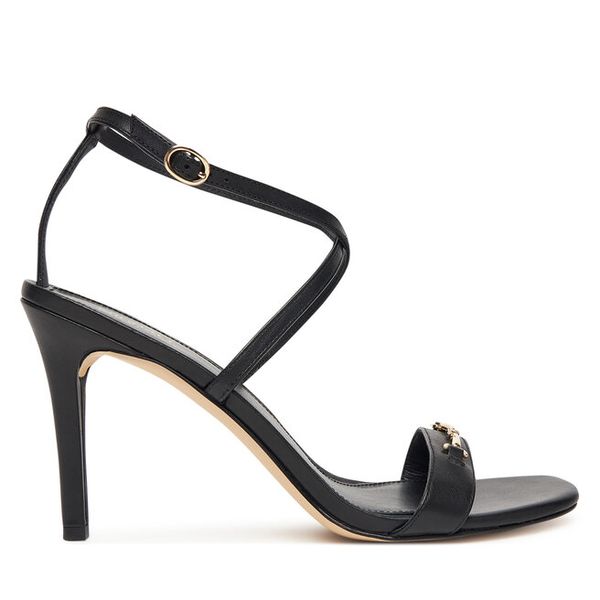 Sandały MICHAEL Michael Kors. Czarne sandały MICHAEL Michael Kors, bez wzorów, ze lnu, bez obcasa, na szpilce, bez zapięcia. Za 469,99 zł.