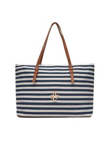 Beverly Hills Polo Club Torebka BHPC-C-014-07 Granatowy. Niebieskie shopper bag Beverly Hills Polo Club, bez wzorów, z materiału, bez dodatków. Za 159,99 zł.