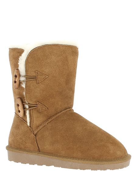 Gooce Skórzane kozaki zimowe "Hubbard" w kolorze jasnobrązowym rozmiar: 37. Brązowe kozaki Gooce, na zimę, bez wzorów, z materiału, bez obcasa, bez zapięcia. Za 206,42 zł.