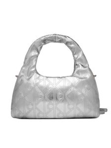 Calvin Klein Torebka Puffy Aop Mini Bag With Strap LV04F3444G Srebrny. Szare torebki klasyczne Calvin Klein, bez wzorów, ze skóry, bez dodatków. Za 449,99 zł.