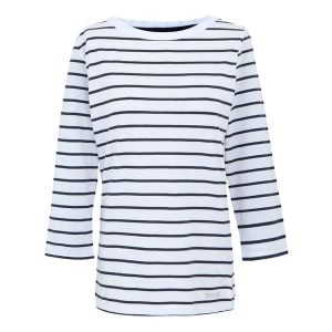 T-shirt Damski W Paski Baylette II. Białe t-shirty Regatta, xl, bez wzorów, bez kołnierzyka, bez ramiączek. Za 69,99 zł.