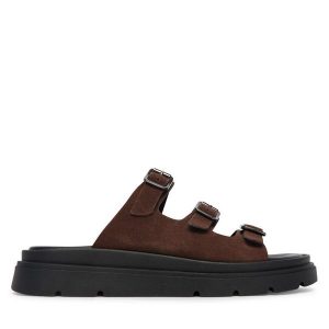 Klapki Tamaris. Brązowe klapki Tamaris, bez wzorów, bez obcasa. Za 369,99 zł.