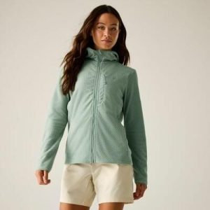 Damska bluza polarowa Switch Up Pro z kapturem i zamkiem błyskawicznym. Zielone bluzy Dare 2b, bez wzorów, z materiału, z kapturem. Za 349,99 zł.