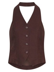 MOSS COPENHAGEN Kamizelka "Naira Claritta" w kolorze brązowym rozmiar: XS. Brązowe kamizelki Moss Copenhagen, xs, bez wzorów, bez kołnierzyka, bez ramiączek, bez kaptura. Za 169,45 zł.