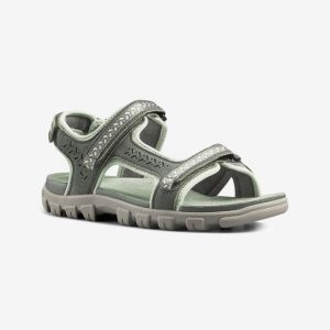 Sandały turystyczne damskie Quechua NH500 skóra. Brązowe buty trekkingowe QUECHUA, z kauczuku, bez zapięcia. Za 199,99 zł.