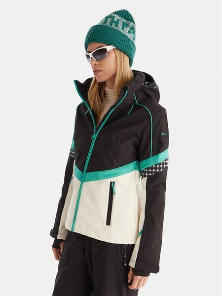 Roxy Kurtka narciarska Peak Chic Softshell Jk ERJTJ03512 Czarny Slim Fit. Czarne kurtki sportowe Roxy, s, bez wzorów, z softshellu, bez kaptura, narciarskie. Za 587,99 zł.