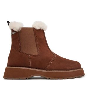 Śniegowce EMU Australia. Brązowe buty zimowe EMU Australia, bez obcasa, bez zapięcia. Za 774,99 zł.