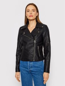 Noisy May Kurtka z imitacji skóry Rebel 27000741 Czarny Slim Fit. Czarne kurtki Noisy may, xl, bez wzorów, ze skóry, bez kaptura. Za 209,99 zł.