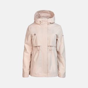 Kurtka damska SEDONA W Shell Mount-Tex wodoodporna, oddychająca i wiatroszczelna. Czerwone kurtki Izas, bez wzorów, bez kaptura. Za 486,91 zł.