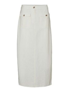 Vero Moda Spódnica "Luna" w kolorze kremowym rozmiar: XS. Brązowe spódnice Vero Moda, xs, bez wzorów, midi. Za 43,88 zł.