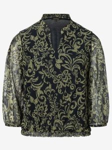 More & More Bluzka w kolorze czarno-zielonym rozmiar: 40. Czarne bluzki More & More, bez wzorów, bez kołnierzyka, bez ramiączek. Za 78,28 zł.