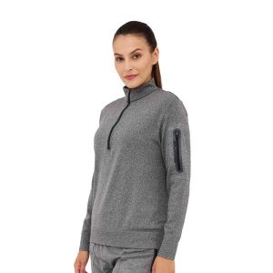 Bluza damska wełniana z krótkim ekspresem Brubeck OUTDOOR MERINO. Szare bluzy Brubeck, m, bez wzorów, z elastanu, bez kaptura. Za 299,00 zł.