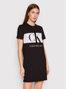 Calvin Klein Jeans Sukienka codzienna J20J218862 Czarny Regular Fit. Czarne kombinezony Calvin Klein Jeans, s, bez wzorów, z bawełny, bez kołnierzyka, bez ramiączek. Za 209,99 zł.