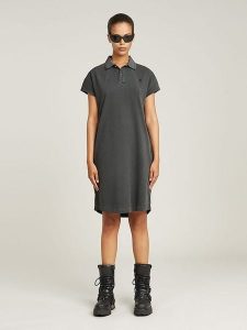 G-Star Sukienka w kolorze antracytowym rozmiar: XS. Czarne sukienki G-Star, na co dzień, xs, bez wzorów, retro, bez kołnierzyka, bez ramiączek, midi, proste. Za 192,45 zł.