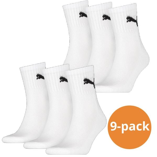 Skarpety sportowe Puma białe 9 par. Czarne skarpetki Puma, bez wzorów, z bawełny. Za 173,99 zł.
